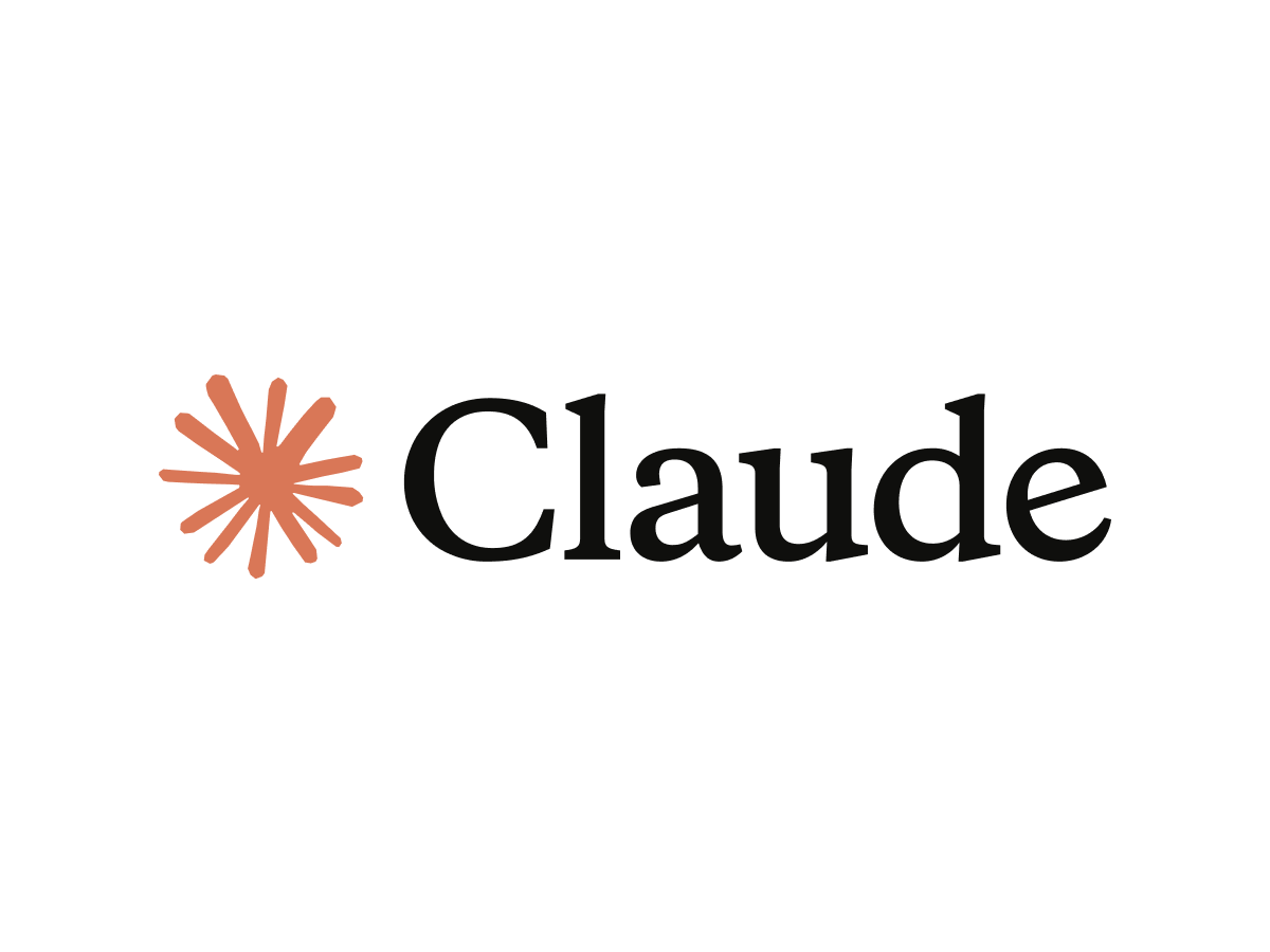 A stylised logo featuring the word "Claude" in a bold, modern font with an orange starburst symbol to the left, set against a white background.
