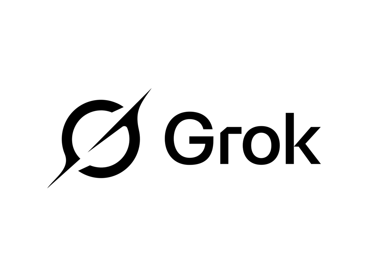 The image features the Grok logo, consisting of a stylised 'G' and the word 'Grok' in a modern font. The design uses a simple colour palette, focusing on a bold and professional aesthetic that conveys a sense of innovation and expertise.